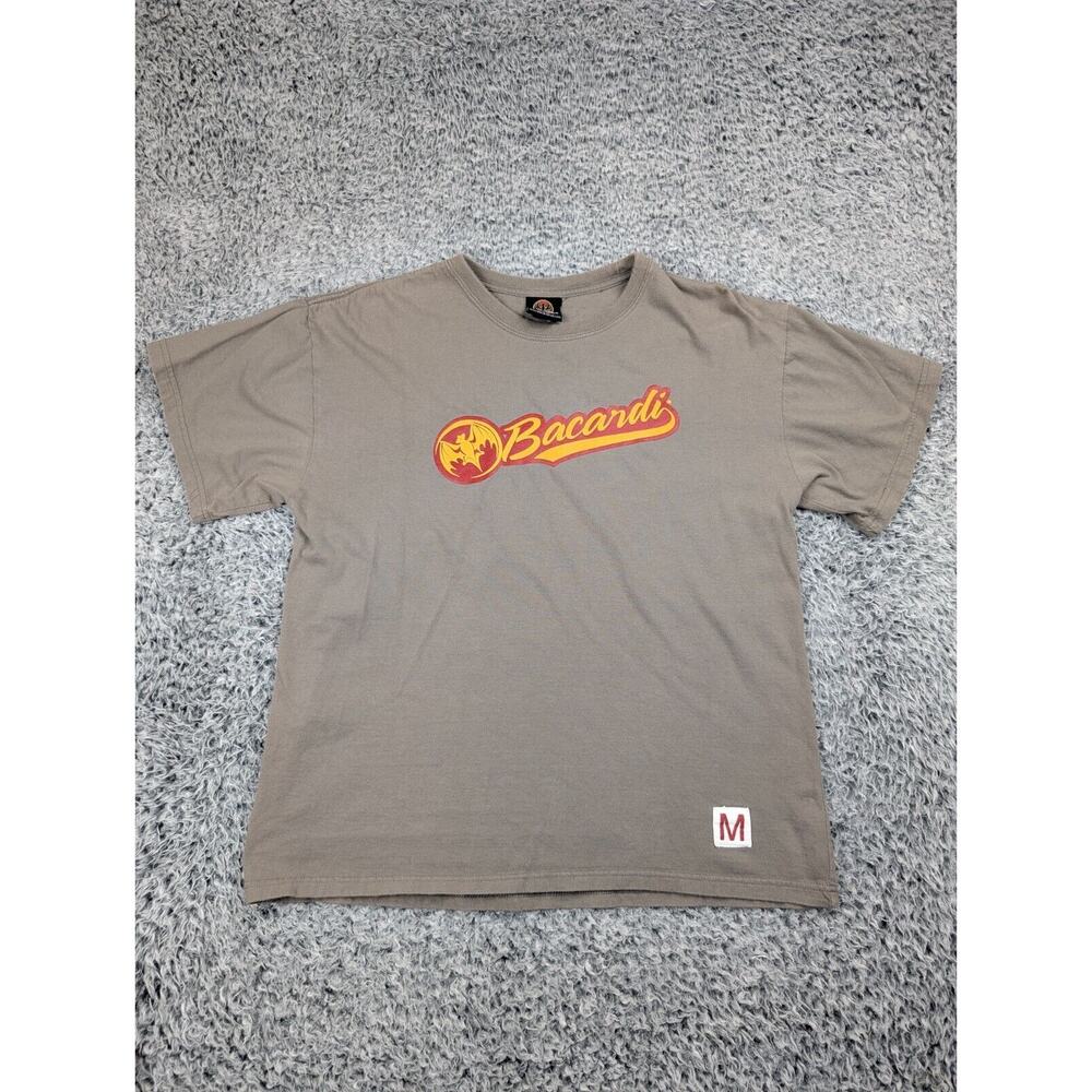 Bacardi Shirt Adult Medium Gray Puff Graphic Tee Rum Short Sleeve Casual Lounge